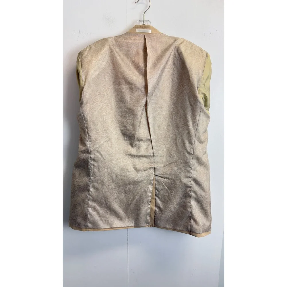 Chaps Mens 42R Tan Khaki Two Button Blazer Sport Coat Paisley Lining‎ Jacket